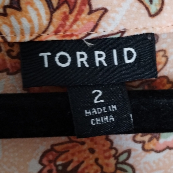 Torrid Lexie Babydoll Chiffon Tunic Hi Low Hem Pearl Floral Size 2X - Picture 6 of 8